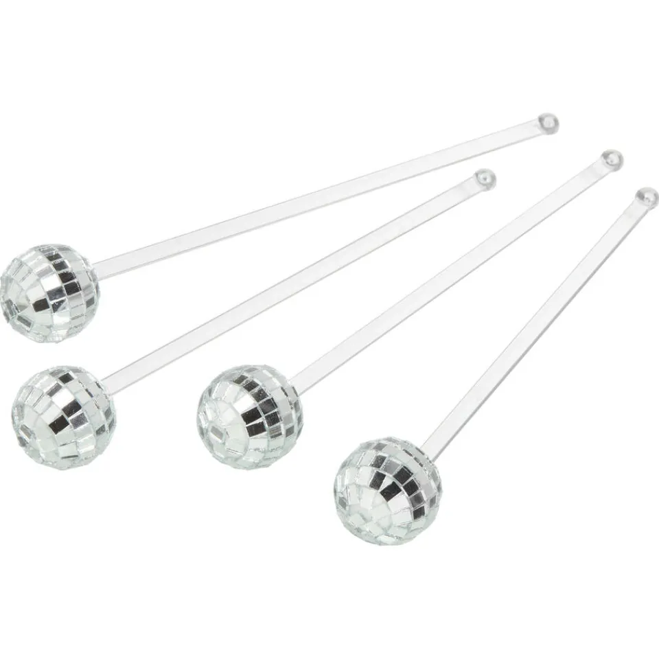 Kwantum Cocktailsticks Disco Zilver - 4 Stuks | Kerstservies