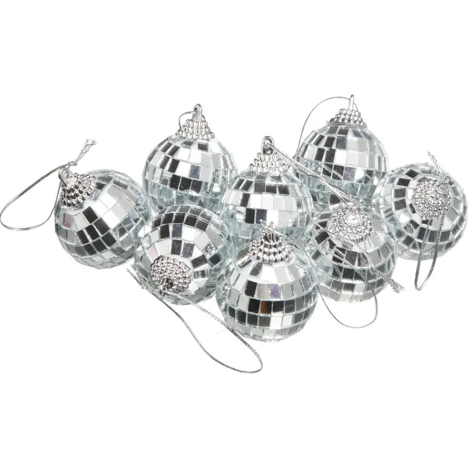 Kwantum Kerstballen Disco Zilver - 8 Stuks | Kerstballen & Kerstornamenten