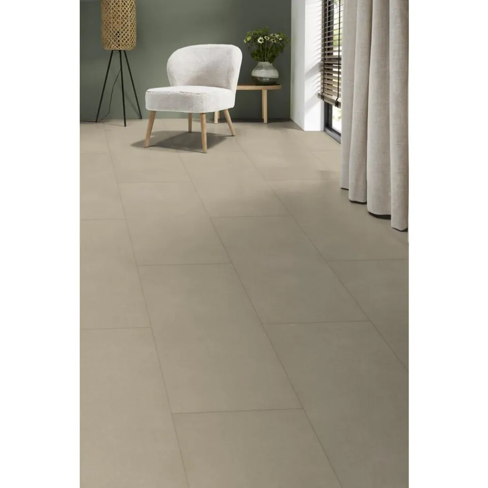 Kwantum Klik PVC Greighton Beige Tegel XL Plank | Klik Pvc-Vloeren | Tegellook Pvc Vloeren