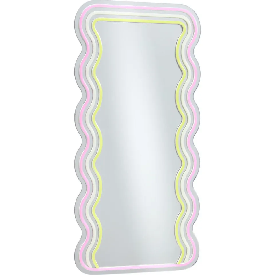 Kwantum Spiegel Met Verlichting - Wave - Neon - - 70x35 Cm | Spiegels | Wandlampen