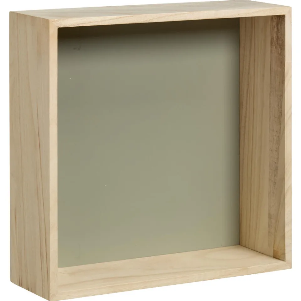 Kwantum Wanddecoratie Hout Olijfgroen Maat L 30x10x30 Cm | Wanddecoratie